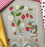 Love Poppet – Life Is Sweet Cross Stitch Kit | Strawberry-Themed Needlecraft