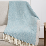 Fennco Styles - Frost Green Classic Chevron Throw Blanket with Tassels - Pisgah Needleworks