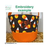 Holiday Blanks - Halloween Candy Corn design basket embroidery blanks: XLarge (10.5" tall x 10" diameter) - Pisgah Needleworks