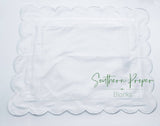 Southern Proper Blanks - Pillowcase - Scalloped edge: Navy / 12”x 20” - Pisgah Needleworks