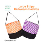 Holiday Blanks - Halloween Stripe design basket embroidery blanks: Orange / XLarge (10.5 inches x 10 inches) - Pisgah Needleworks