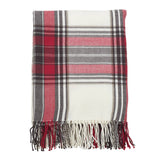 Fennco Styles - Red Classic Plaid Tassel Trim 50x60 Inch Throw Blanket - Pisgah Needleworks