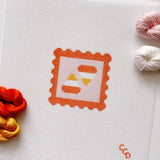 Cotswold Co Designs - Candy Corn Stamp Needlepoint Canvas – 18 Mesh Zweigart Mono Deluxe, 2.7" Hand Painted Fall Halloween Mini - Pisgah Needleworks