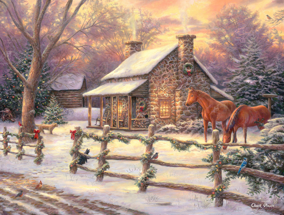 Diamond Art Club - Marianne's Winter Hideaway: Square With 57 Colors Including 4 ABs / 64,532 / 29" x 22" (74cm x 56cm) - Pisgah Needleworks