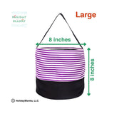 Holiday Blanks - Halloween Stripe design basket embroidery blanks: Purple / XLarge (10.5 inches x 10 inches) - Pisgah Needleworks