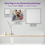 Diamond Art Club - Yorkie: Round with 60 Colors including 4 Fairy Dust Diamonds / 40,804 / 22" x 22" (55.6cm x 55.6cm) - Pisgah Needleworks