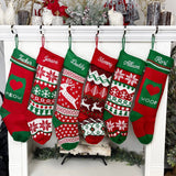 Holiday Blanks - Extra Large Knit Stocking Blanks with Snowflake Deer patterns and Pet Stockings with Woof and Meow: Deer with red cuff - Pisgah Needleworks