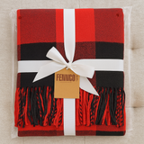 Fennco Styles - Classic Buffalo Plaid Decorative Throw Blanket: Red - Pisgah Needleworks