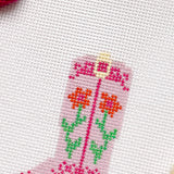 Cotswold Co Designs - Hand Painted Pink Cowgirl Boot 3” Needlepoint Canvas 13 Mesh - Pisgah Needleworks