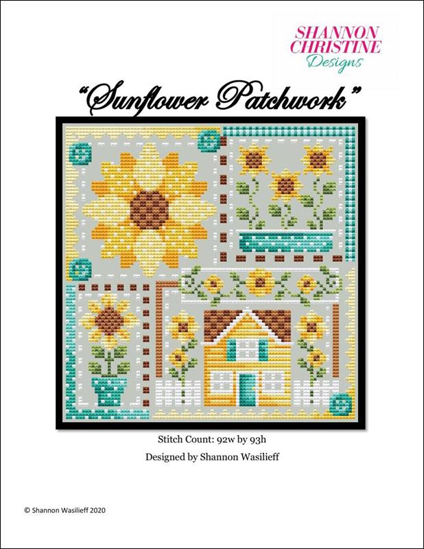 Sunflower Patchwork Cross Stitch Pattern – Shannon Christine Designs