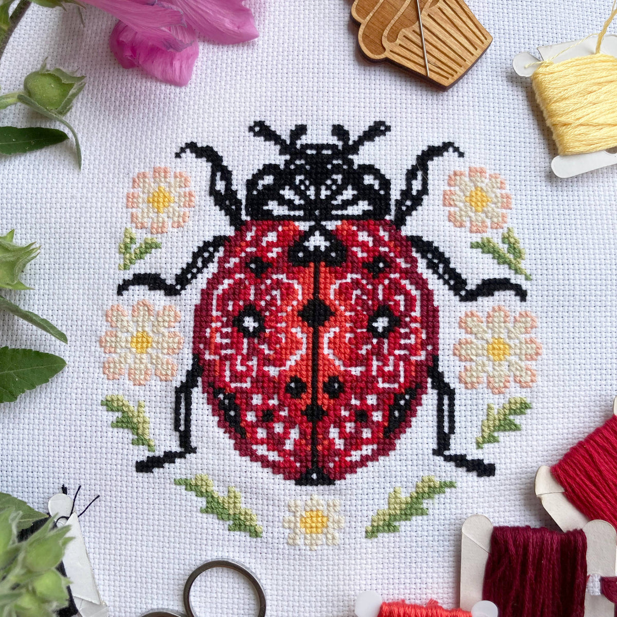 Lil’ Ladybird Cross Stitch Kit – Love Poppet Beginner Set