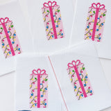 Cotswold Co Designs - Pink Present Christmas Needlepoint Canvas 18 Mesh 2.5”x5” Design, Bow Christmas Needlepoint Ornament, Modern Needlepoint - Pisgah Needleworks