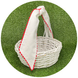 THE ROYALTY COLLECTION - White Cotton Pique Sash with Trim: 54 inches / White - Pisgah Needleworks