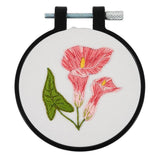 Bucilla Delicate Lily Stamped Embroidery Kit – 3" Floral Embroidery Hoop