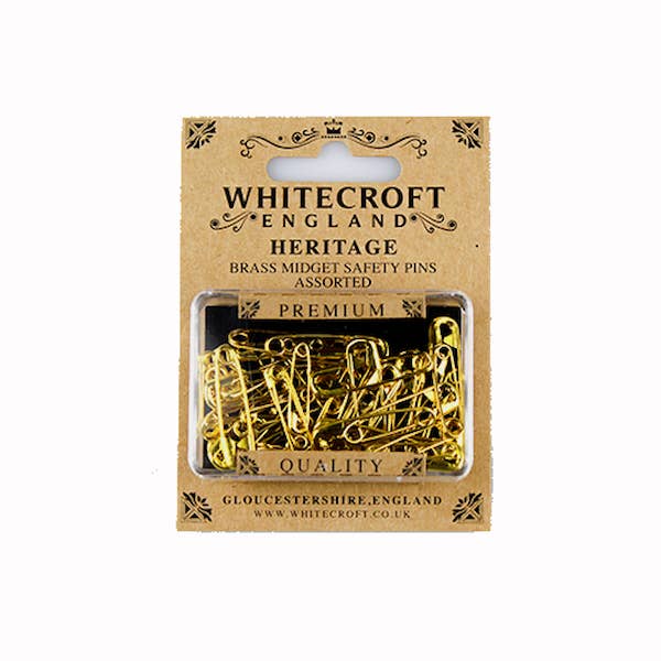 Nurge - Heritage Brass Midget Safety Pins - Pisgah Needleworks