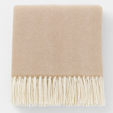Fennco Styles - Herringbone Throw Blanket with Fringe: Grey - Pisgah Needleworks
