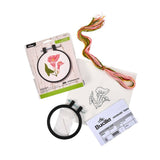 Bucilla Delicate Lily Stamped Embroidery Kit – 3" Floral Embroidery Hoop