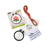 Bucilla Blooming Rose Stamped Embroidery Kit – 3" Floral Embroidery Hoop