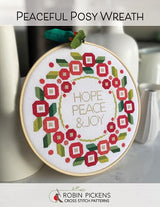 Peaceful Posy Wreath – Cross Stitch Pattern by Robin Pickens