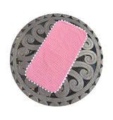 THE ROYALTY COLLECTION - Gingham Baby Burp Cloth With Ric Rac: Pink - Pisgah Needleworks