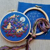 Jessica Long Embroidery - Cats & Full Moon Embroidery Kit: Black Cats