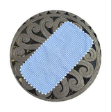THE ROYALTY COLLECTION - Gingham Baby Burp Cloth With Ric Rac: Light blue - Pisgah Needleworks