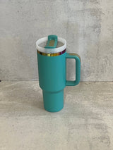 KW Laser Supplies - 40oz Rainbow Tumbler: White/Rainbow - Pisgah Needleworks