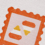 Cotswold Co Designs - Candy Corn Stamp Needlepoint Canvas – 18 Mesh Zweigart Mono Deluxe, 2.7" Hand Painted Fall Halloween Mini - Pisgah Needleworks
