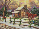 Diamond Art Club - Marianne's Winter Hideaway: Square With 57 Colors Including 4 ABs / 64,532 / 29" x 22" (74cm x 56cm) - Pisgah Needleworks