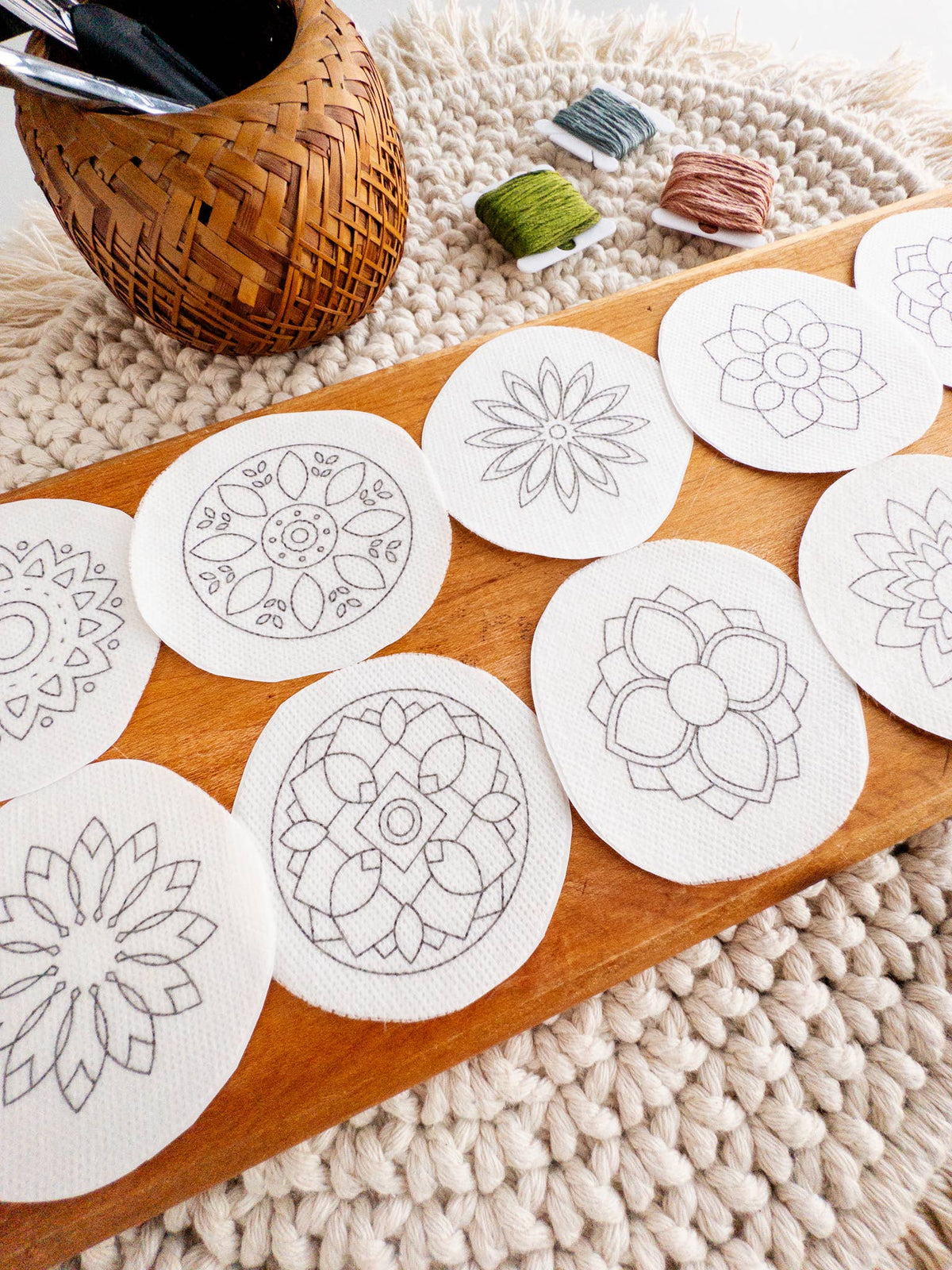 Olmsted Needlework Co. - Mandala Stick and Stitch Embroidery Patterns - Pisgah Needleworks