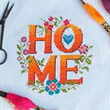 Home Four Letter Floral Cross Stitch Kit – Love Poppet Design