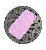 THE ROYALTY COLLECTION - Gingham Baby Burp Cloth With Ric Rac: Pink - Pisgah Needleworks