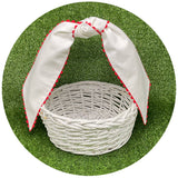 THE ROYALTY COLLECTION - White Cotton Pique Sash with Trim: 54 inches / White - Pisgah Needleworks