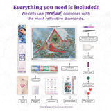 Diamond Art Club - Christmas Home: Square with 39 Colors including 3 ABs / 66,742 / 30" x 22″ (76cm x 56cm) - Pisgah Needleworks