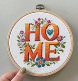 Home Four Letter Floral Cross Stitch Kit – Love Poppet Design