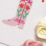 Cotswold Co Designs - Hand Painted Pink Cowgirl Boot 3” Needlepoint Canvas 13 Mesh - Pisgah Needleworks
