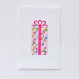 Cotswold Co Designs - Pink Present Christmas Needlepoint Canvas 18 Mesh 2.5”x5” Design, Bow Christmas Needlepoint Ornament, Modern Needlepoint - Pisgah Needleworks