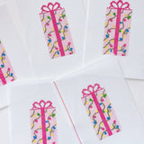 Cotswold Co Designs - Pink Present Christmas Needlepoint Canvas 18 Mesh 2.5”x5” Design, Bow Christmas Needlepoint Ornament, Modern Needlepoint - Pisgah Needleworks