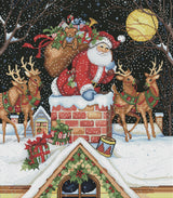 Diamond Art Club - Santa In Chimney: Square with 49 Colors including 4 ABs / 55,912 / 22" x 25″ (58cm x 64cm) - Pisgah Needleworks