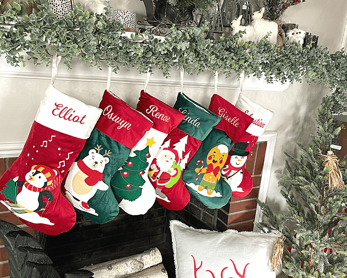 Holiday Blanks - Appliqué Velvet stocking blanks: Santa - Pisgah Needleworks