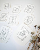 Urbann Nest - Floral Stamp Embroidery Stick and Stitch Packs - Pisgah Needleworks