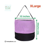 Holiday Blanks - Halloween Stripe design basket embroidery blanks: Purple / XLarge (10.5 inches x 10 inches) - Pisgah Needleworks