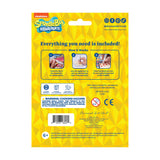 SpongeBob SquarePants product packaging with instructions and branding on a yellow background