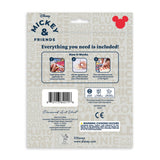 Back of a Disney packaging with Mickey & Friends branding and instructions.