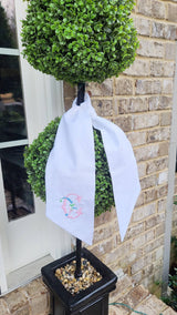 White Linen Blend Sash – Royalty Collection (54")