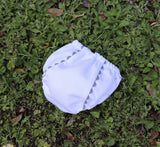 THE ROYALTY COLLECTION - White Cotton Pique Diaper Cover: Pink / Small - (0-6m) - Pisgah Needleworks