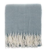 Fennco Styles - Frost Green Classic Chevron Throw Blanket with Tassels - Pisgah Needleworks