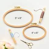 Eight22Crafts - Oval Beechwood Embroidery Hoops,  Cross Stitch Hoop Frames: 4" x 6" - Pisgah Needleworks