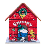 Diamond Art Club - Gem House - The Peanuts™ Holiday: Round with 13 colors including 1 AB and 4 Iridescent Diamonds and 4 Fairy Dust Diamonds / 2,965 / 5.4" x 4.9" x 3" (13.8 x 12.5 x 7.7cm) - Pisgah Needleworks