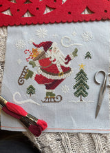 Love Poppet – Skating Santa Cross Stitch Kit | Limited Edition Holiday Design